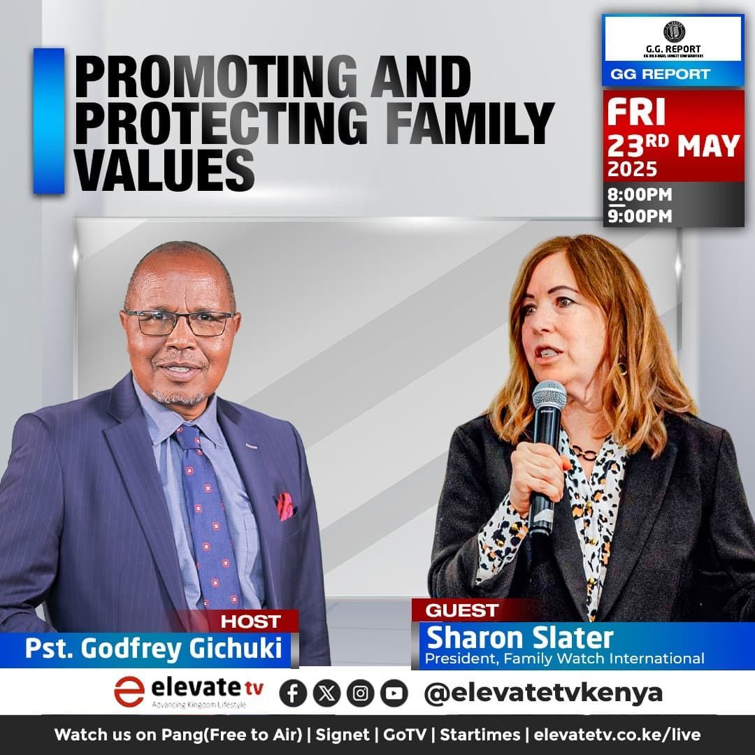 ElevateTVKenya's tweet image. How do we protect Godly family values in today’s world?
Tune in tonight on the GGReport for a vital convo on faith, family &amp;amp; advocacy. 
🗓️ TONIGHT
🕗 TIME  8:00PM – 9:00PM
📍 Live on Elevate TV | Facebook | YouTube

#GGReport #ElevateTV