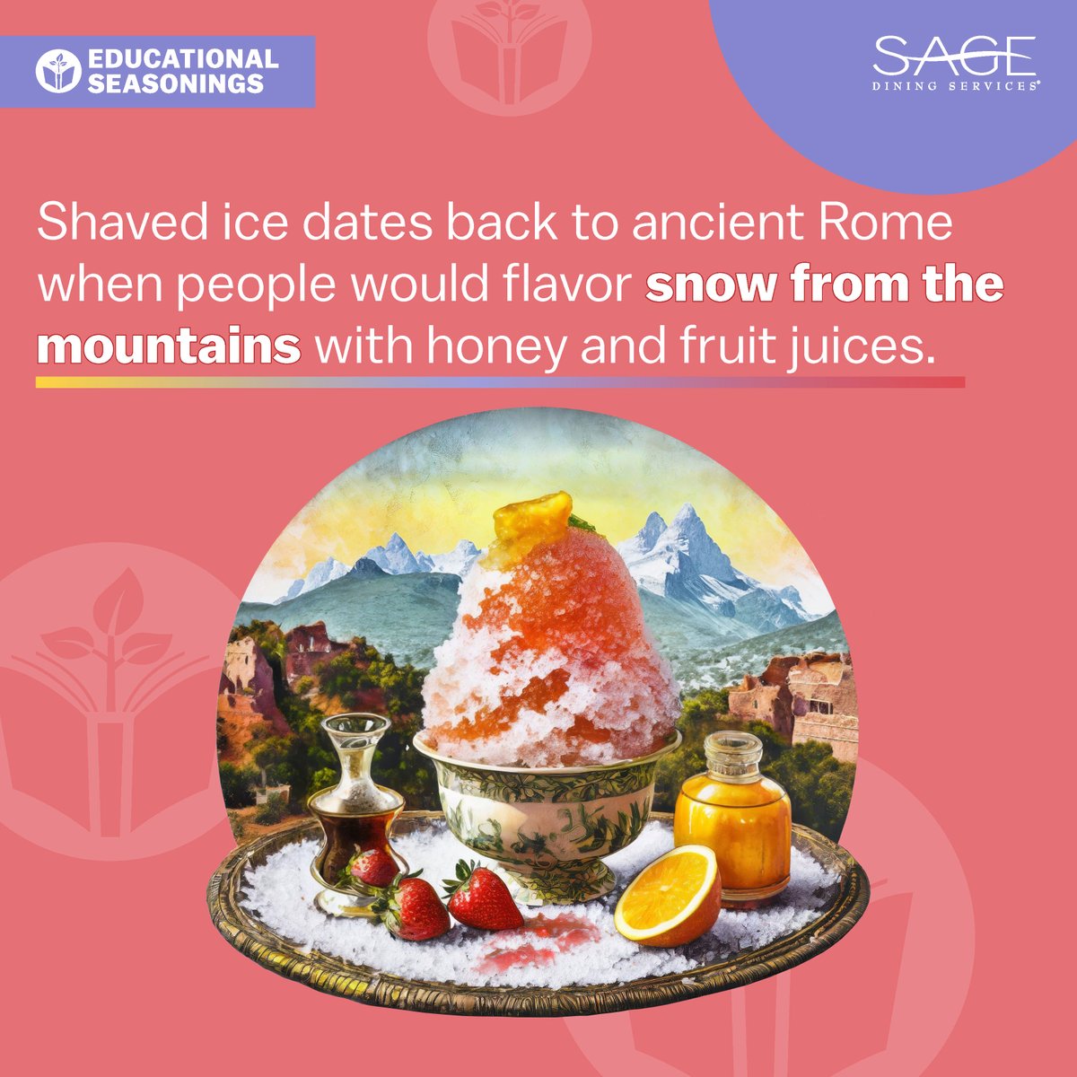 Students are learning all about sorbets, granitas, and ices in the dining hall this month as part of our #EducationalSeasonings program.