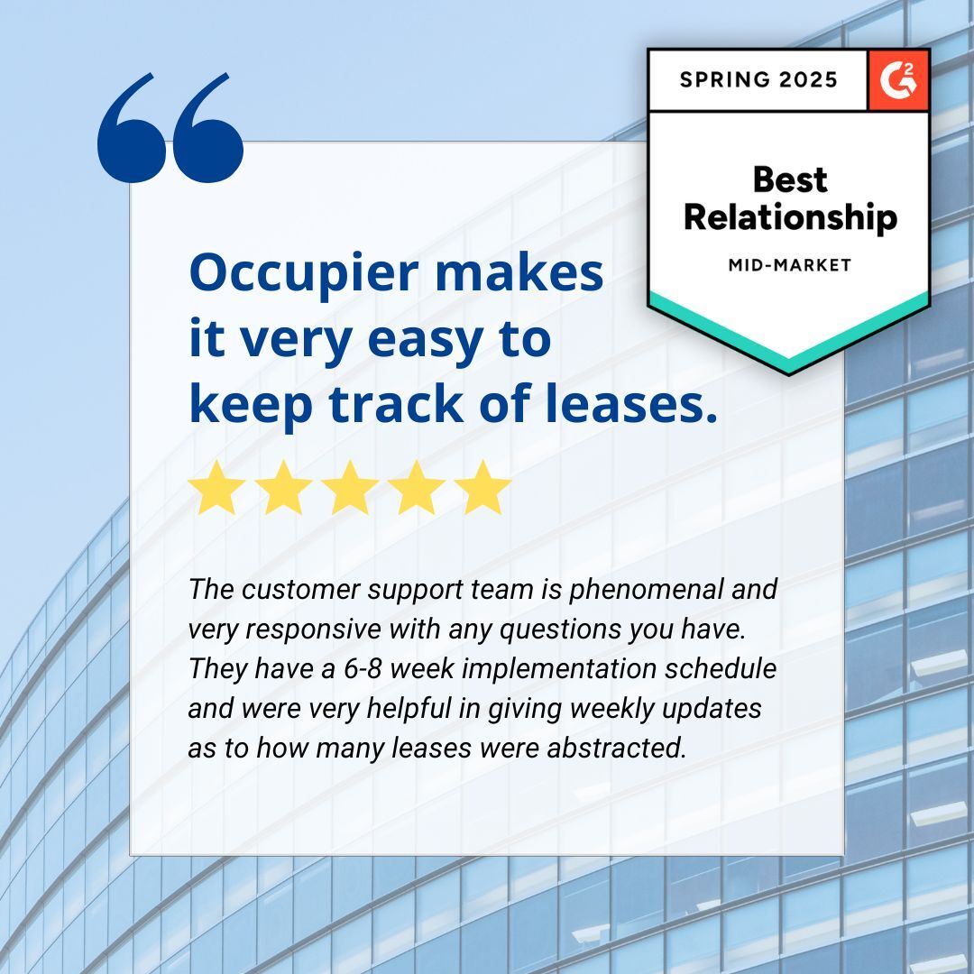occupierhq's tweet image. What sets Occupier apart is the consistent human support—from onboarding to everyday help.
✅ Clear guidance
✅ Quick, thoughtful responses
✅ A real team behind the tech
💬 Curious how we help you scale? Let’s talk!
#LeaseManagement #CRE #LeaseAccounting