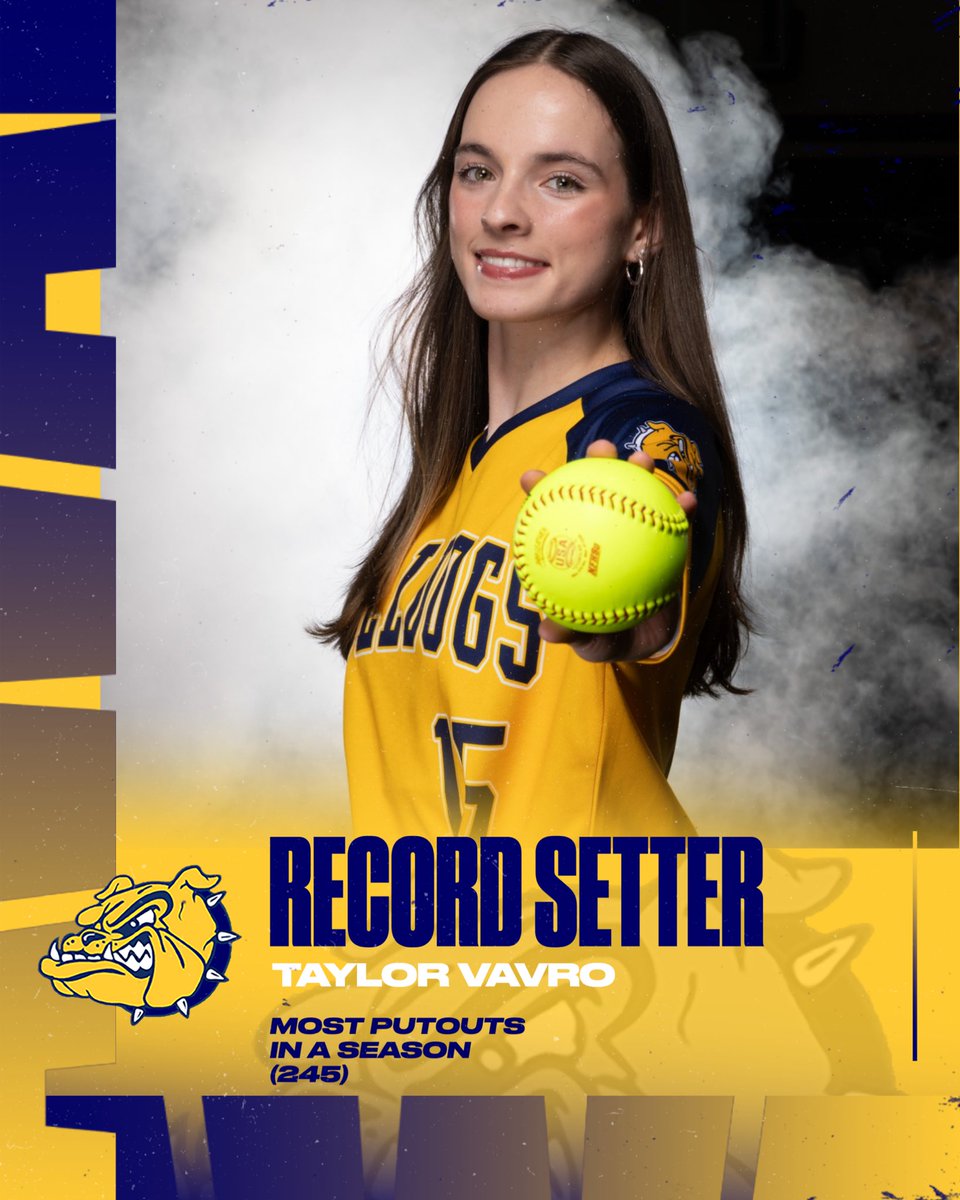 OfSoftball's tweet photo. 🚨Record Breaking Alert🚨Congrats to Taylor Vavro who broke the school record for putouts in a season!! @OFallsAB @OFalls_Bulldogs https://t.co/B9q2g6o3DK