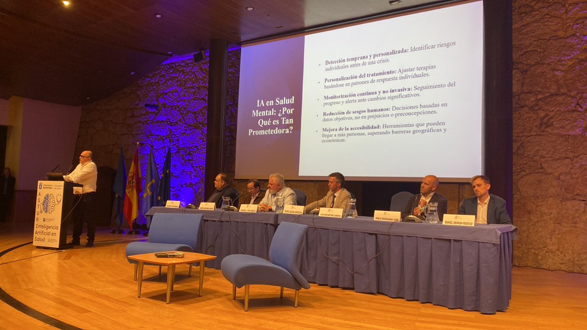Las Jornadas sobre Inteligencia Artificial en la Salud, celebradas el pasado 20 de mayo, contaron con la participación de uno de nuestros miembros de INEUROPA , Juan José Jambrina, Jefe de Servicio de Psiquiatría del Hospital Universitario San Agustín de Avilés 🧠🏥
#IA #INEUROPA