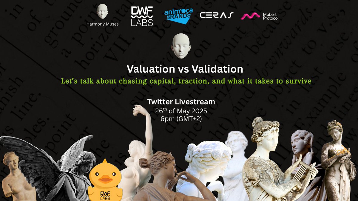 Raising funds in crypto is like dating on chain:
Ghosting, gas fees, and complicated commitment.

🍃 Join the Muses for the topic 🍃
VALUATION VS VALIDATION
"Let's talk about chasing capital, traction, and what it takes to survive"

🍃 With?🍃
<a href="/AlessiaBaumgar/">Alessia</a> from <a href="/DWFLabs/">DWF Labs</a>