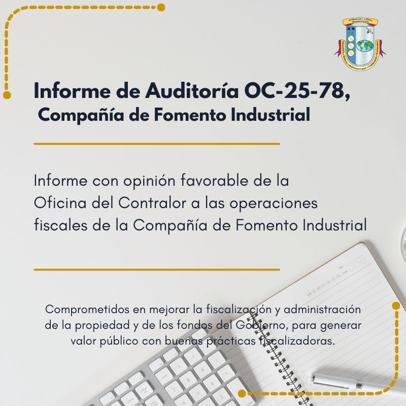 📄Informe de Auditoría OC-25-78 de la Compañía de Fomento Industrial ocpr.gov.pr/informes-de-au…

#ocprinforma #informedeauditoria #auditoria