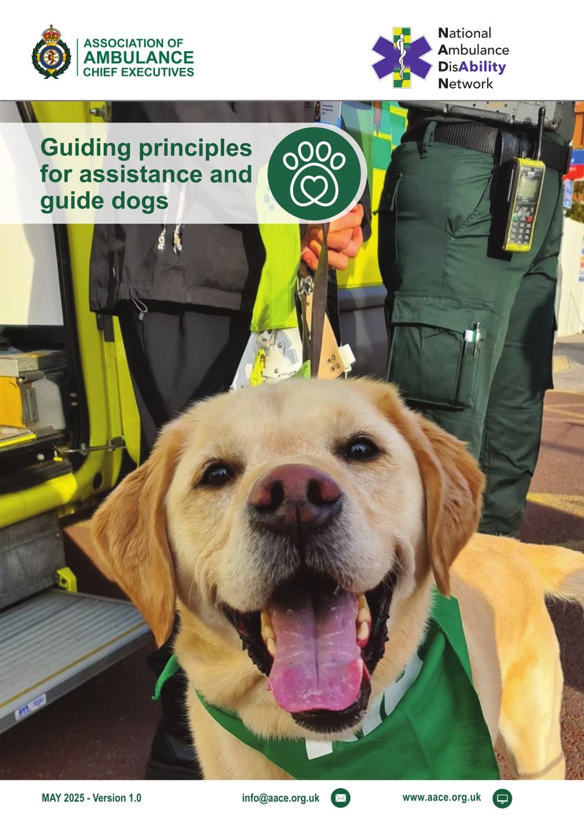 See how #Pawsitive Principles 🐾 are making a difference to our patients with #neurodivergent conditions - while also empowering #ambulance crews and #paramedics to make confident decisions in the #UEC environment. 

🐶 aace.org.uk/wp-content/upl…

#EQW2025 #AssistanceDogs #Woof