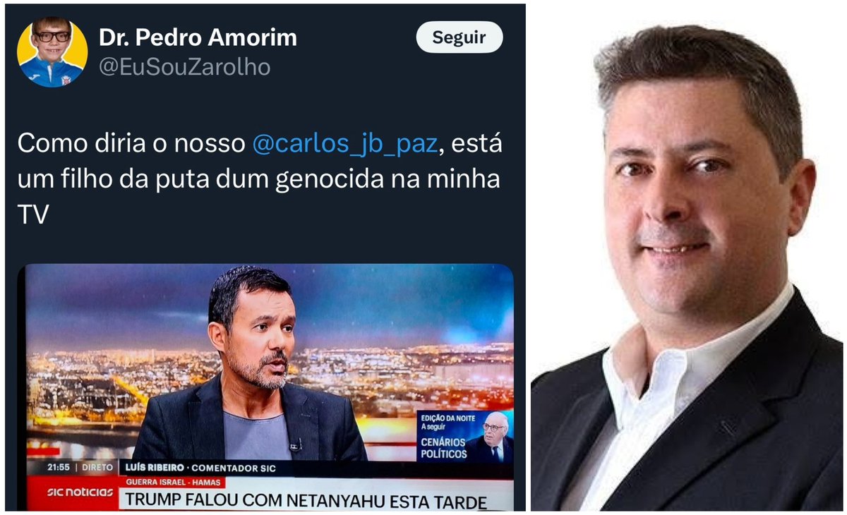 Luís Ribeiro (@theluisribeiro) on Twitter photo O <a href="/EuSouZarolho/">Dr. Pedro Amorim</a> dispara insultos como quem come tremoços porque quer muito ser famoso.
Seja feita a tua vontade, Pedro Lima. O <a href="/EuSouZarolho/">Dr. Pedro Amorim</a> dispara insultos como quem come tremoços porque quer muito ser famoso.
Seja feita a tua vontade, Pedro Lima.