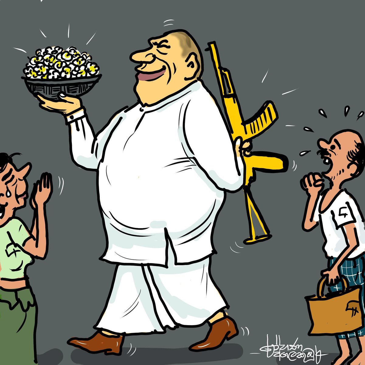 cartoonlka's tweet photo. Cartoon by Rohana Agalakumbura 

#GoldenGun https://t.co/BsfnJEp5vU