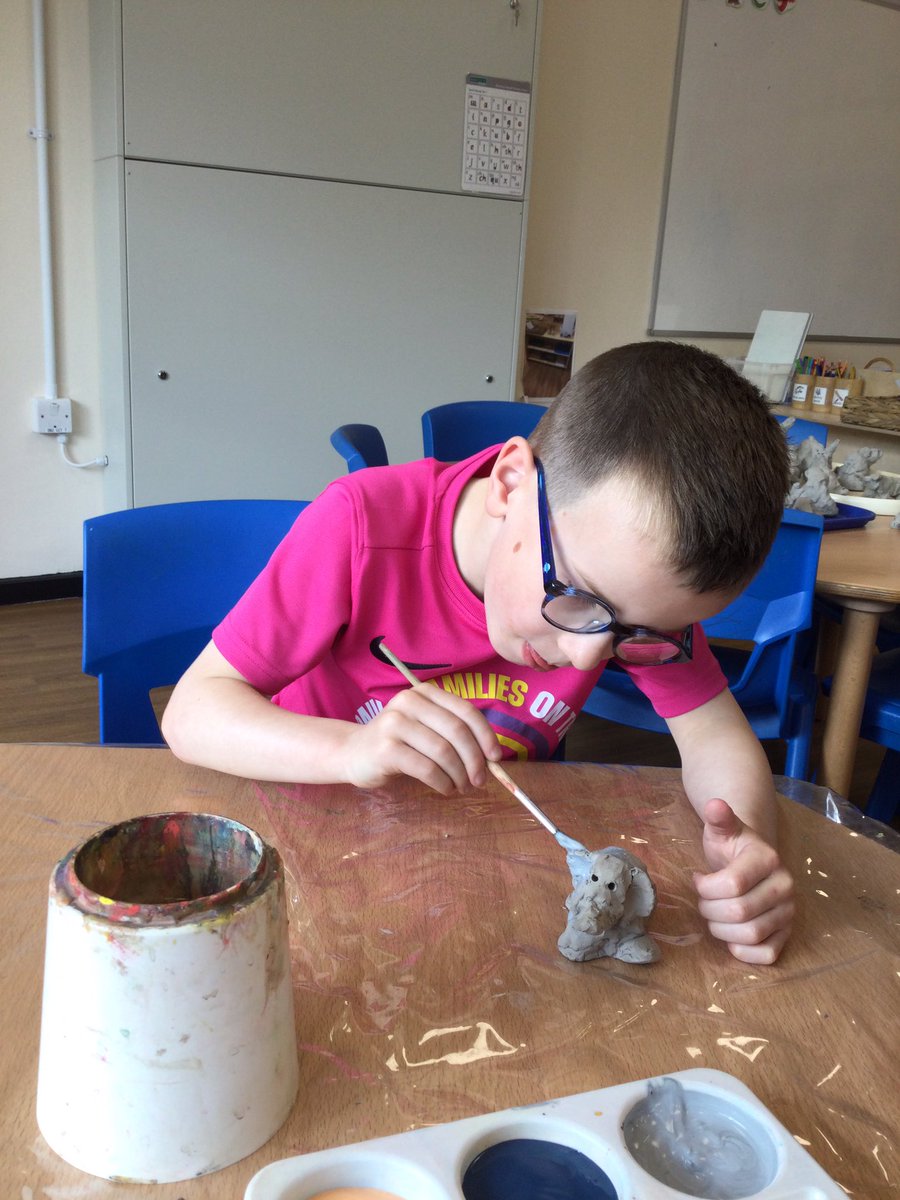 Our animal sculptures have been painted. Once they’re dry, we can bring them home!