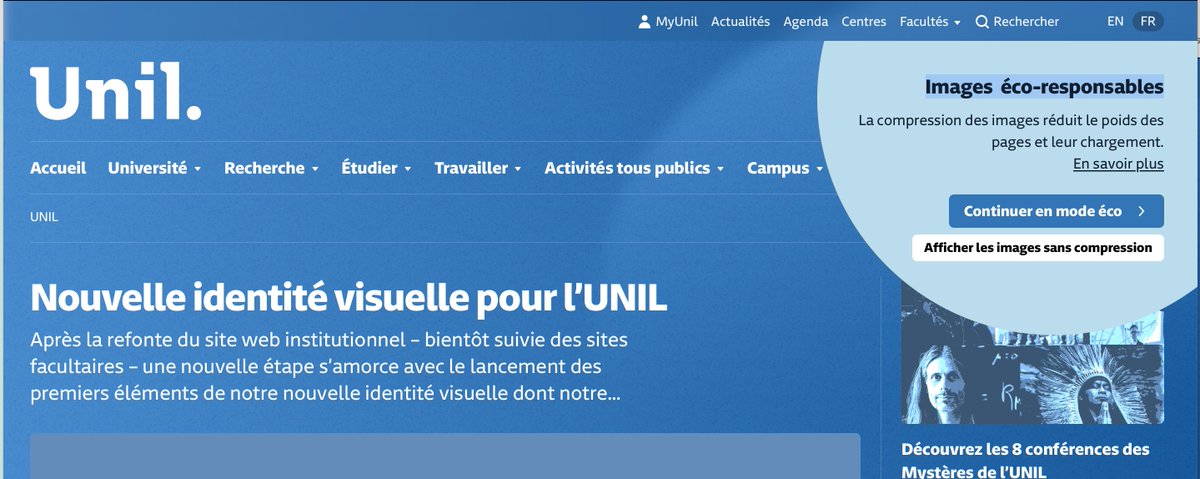 nantermod's tweet photo. Il n'y a quand même que l'@unil pour refaire tous ses logos et autres visuels, avec tout ce que ça implique en gaspillage et consommation, pour ensuite nous faire la morale avec des photos monochromes sur son site web au nom du climat... https://t.co/BofJKviv6p