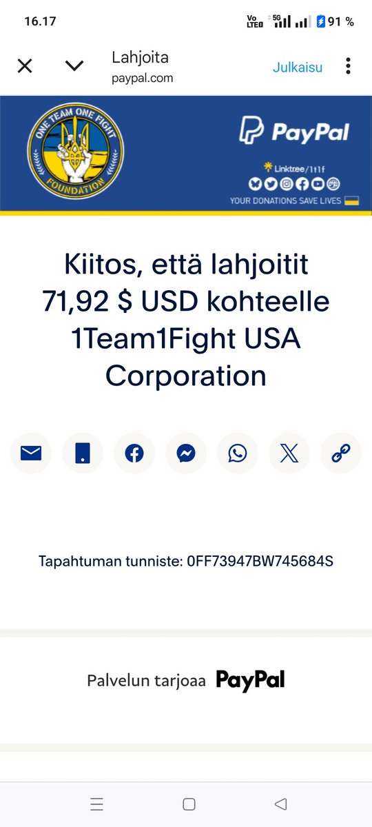 Your ongoing support will help provide vital equipment directly to the soldiers who need it most on the frontline.

Donate via PayPal (all types of equipment):
💳  paypal.com/donate/?hosted…

Donate via Donorbox (all types of equipment):
💳  donorbox.org/general-donati…