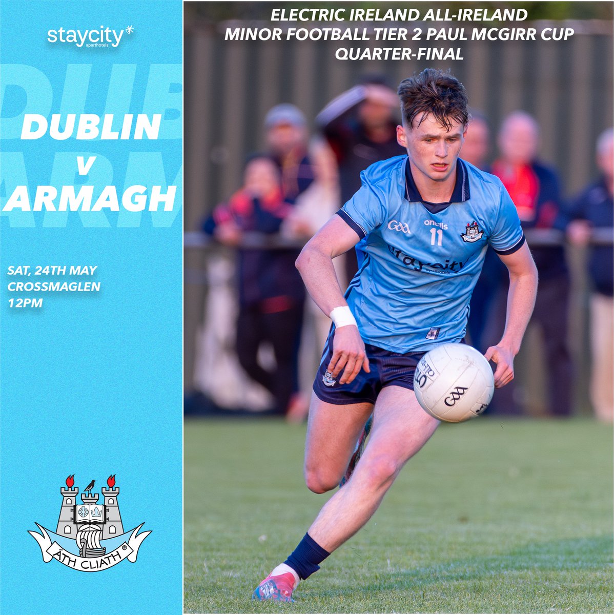 Best of luck to our Minor Footballers, as they take on Armagh this afternoon in the Electric Ireland All-Ireland Minor Football Tier 2 Paul McGirr Cup Quarter Final in Crossmaglen 👕

#UpTheDubs