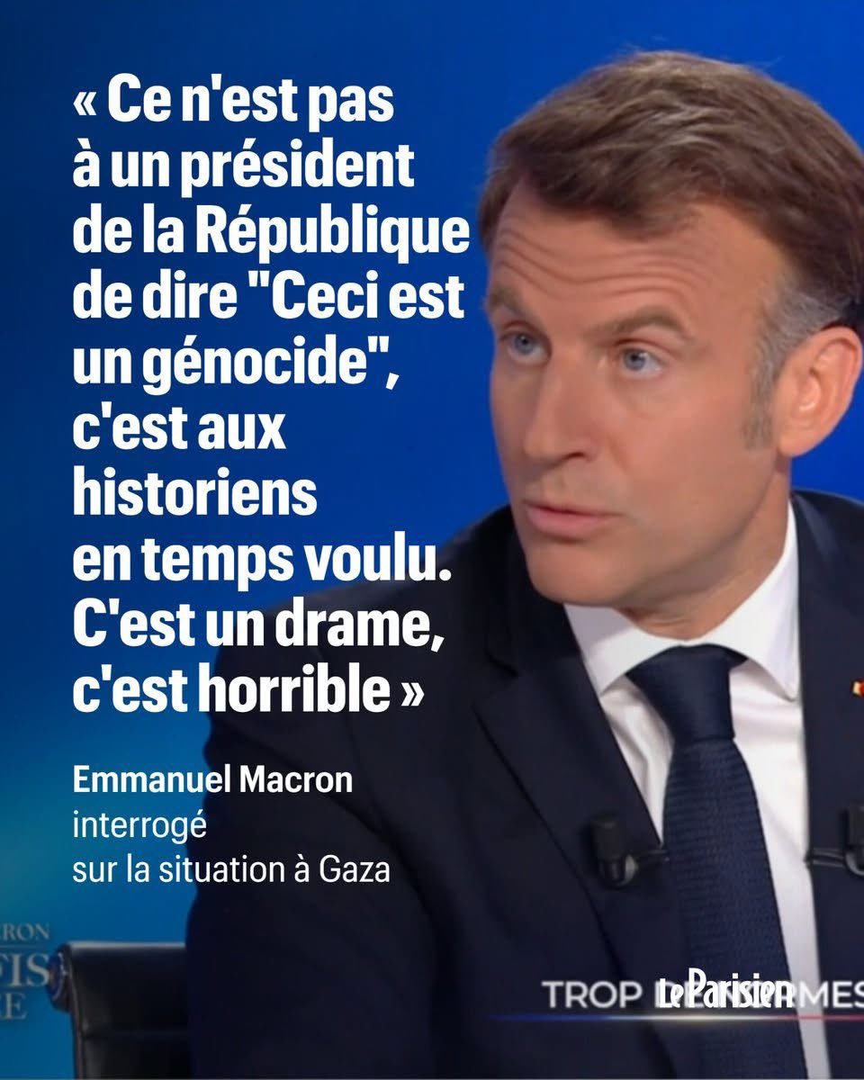 R_DeCastelnau's tweet photo. Ce type est vraiment un lâche. 
Un concentré de lâcheté. 

1- C'est bien au Président de la République qui est signataire de la Convention pour la prévention et la répression du crime de génocide de 1947, de « Prendre toutes les mesures possibles pour prévenir un génocide, même s’il est commis à l’étranger si L’un quelconque des actes ci-après, commis dans l’intention de détruire, en tout ou en partie, un groupe national, ethnique, racial ou religieux, comme tel ... » (article 2)

2-  C'est aux juges de déterminer s'il y a génocide ou pas. Jamais aux historiens. 

3- Au passage plusieurs historiens spécialistes se sont déjà prononcés (Amos Goldberg, Daniel Blatman ...)  et pour eux, il y a indiscutablement un génocide à Gaza.

4-  La Convention pour la prévention et la répression du crime de génocide dont la France est signataire impose une action immédiate et pas "le temps voulu" quand tous les Palestiniens seront morts et Gaza devenue la "Cote d'Azur israélienne" reconstruite par les entreprises de Trump.

Infect personnage.