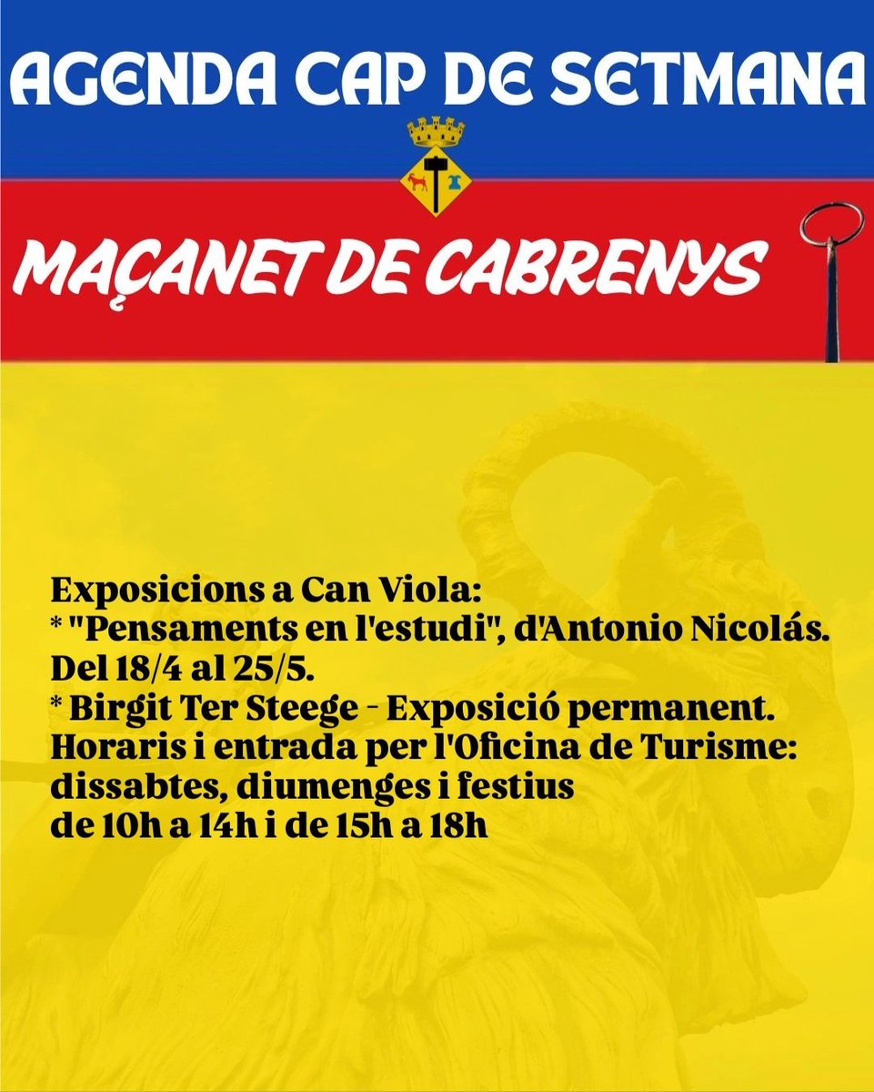 📯 Bona tarda, us recordem les activitats que hi ha programades aquest cap de setmana al poble. No us les perdeu!