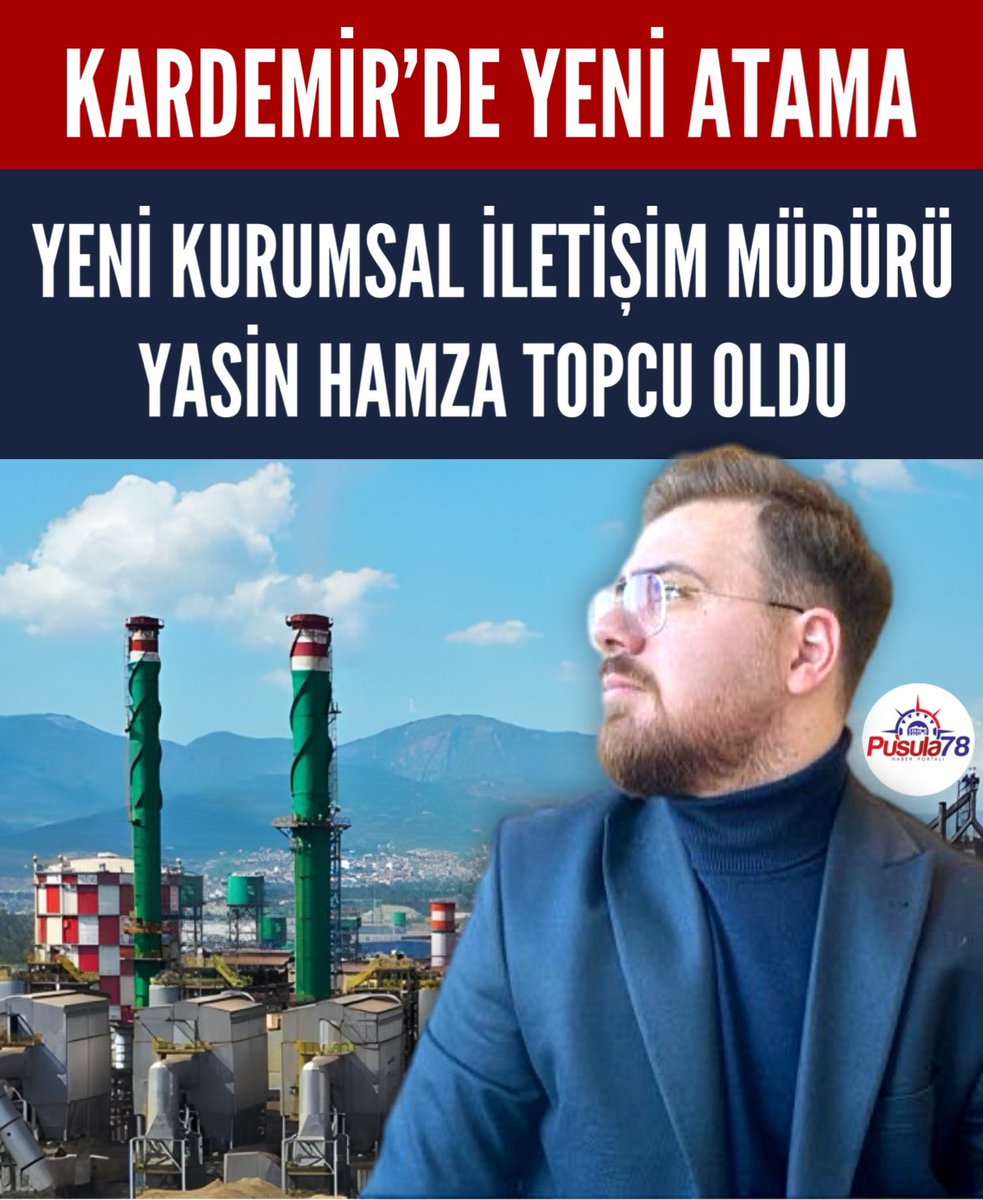 KARDEMİR’İN YENİ KURUMSAL İLETİŞİM MÜDÜRÜ YASİN HAMZA TOPCU OLDU 

pusula78.com/kardemirde-yen…