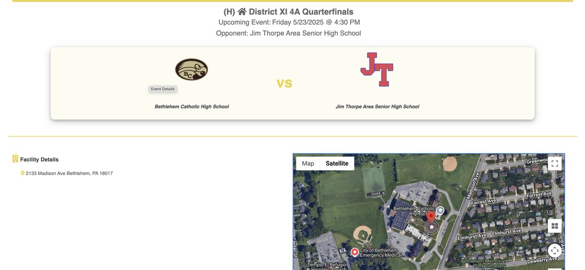 Baseball today @ Bethlehem Catholic 4:30