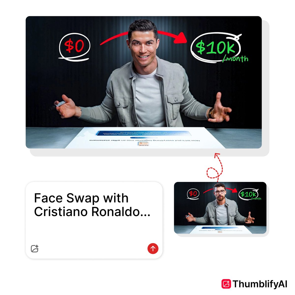 ThumblifyAI's tweet image. AI Magic Editing in ThumblifyAI is insane...
Swap faces
Change text
Edit backgrounds
All in seconds
Try 50% OFF now - code: 6UOY2L6Z (24 hrs)
👉 thumblifyai.com
#ThumblifyAI #MakePeopleClick #AIMagicEditing