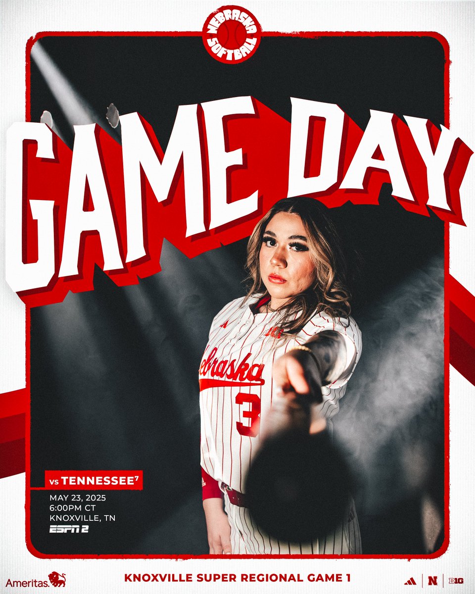 Nebraska Softball (@huskersoftball) on Twitter photo Supers start now.
๐: Tennessee
๐: Knoxville, TN
๐: 6:00pm CT
๐บ: ESPN2
๐ป: <a href="/HuskersRadio/">Huskers Radio Network</a> Supers start now.
๐: Tennessee
๐: Knoxville, TN
๐: 6:00pm CT
๐บ: ESPN2
๐ป: <a href="/HuskersRadio/">Huskers Radio Network</a>