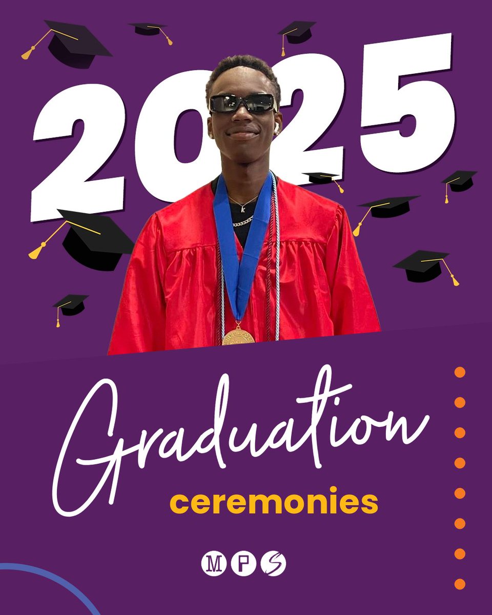 🎓 Congratulations to all of our graduating seniors! 🎓

Graduation ceremonies will take place starting on Thursday, May 29 and conclude on Sunday, June 8. Find your school’s event information here: bit.ly/MPS-Graduation…

Each ceremony will be live streamed via MPS Eduvision: