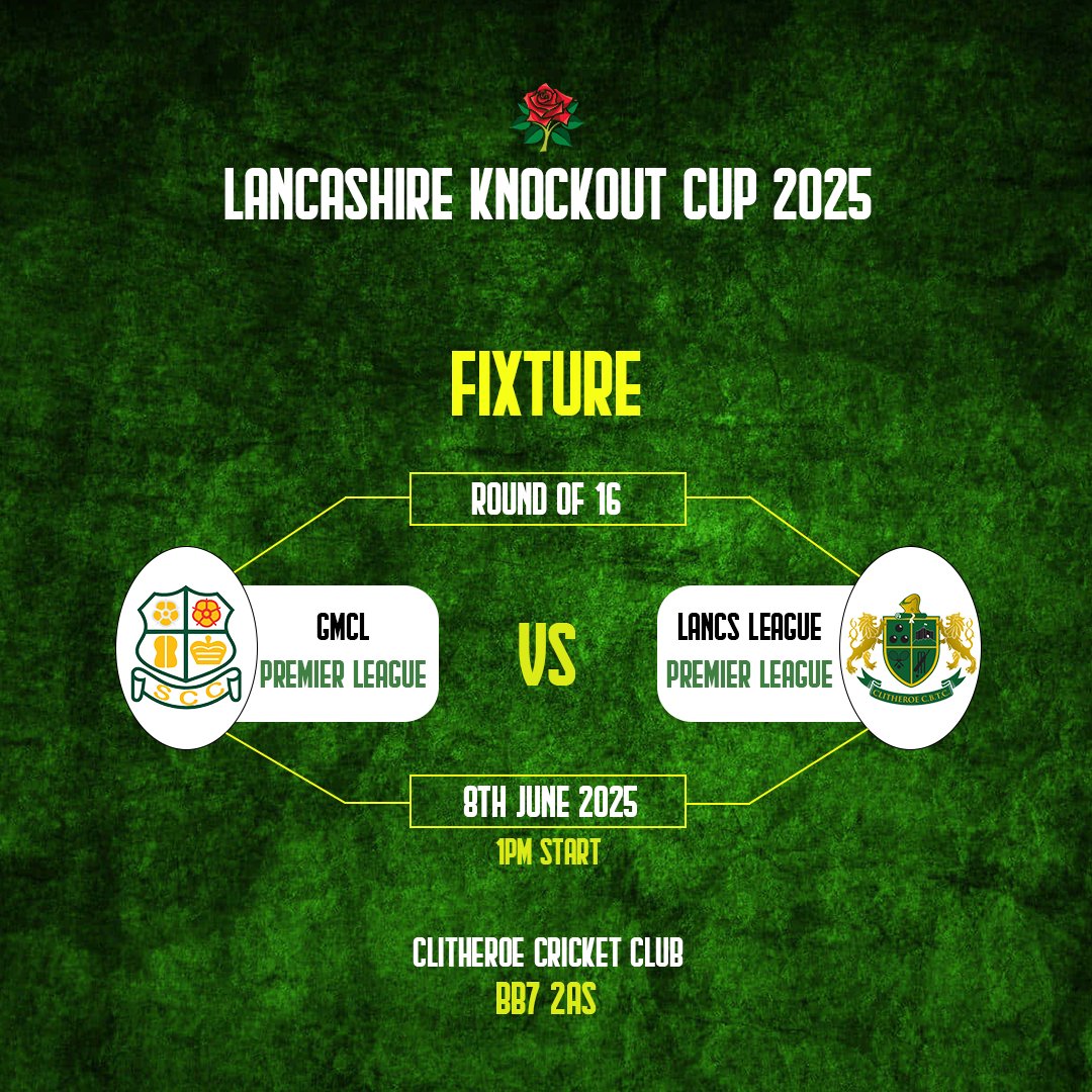 Shaw Cricket Club (@shawcricketclub) on Twitter photo The 1XI's win last weekend has secured our spot in the <a href="/LancsCricketFDN/">Lancashire Cricket Foundation</a> KO Cup Round of 16.
🆚️Clitheroe Cricket Club
📅 Sunday 8th June 2025
⏰️ 1pm start
📌 Clitheroe CC, BB7 2AS
Depending on numbers the club will be running a coach to the game so we hope to see you there The 1XI's win last weekend has secured our spot in the <a href="/LancsCricketFDN/">Lancashire Cricket Foundation</a> KO Cup Round of 16.
🆚️Clitheroe Cricket Club
📅 Sunday 8th June 2025
⏰️ 1pm start
📌 Clitheroe CC, BB7 2AS
Depending on numbers the club will be running a coach to the game so we hope to see you there