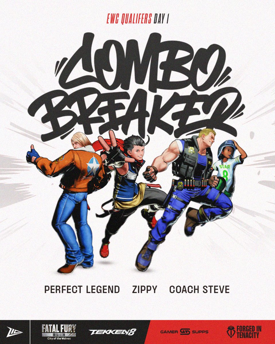 Z10 Esports (@z10esports) on Twitter photo The stage is set, the fists are flying. It’s <a href="/COMBOBREAKER/">COMBO BREAKER</a> 2025 and our #FGC squad is ready to make some noise 👊💥
Our #FatalFury specialists <a href="/_MrZippy/">Zippy</a>, <a href="/PerfectLegend/">Perfect Legend</a> and <a href="/FightCoachFight/">Coach Steve: South Town Zookeeper🐺</a>, will be the first to kick off their runs! They have one goal in mind - reach the TOP3 The stage is set, the fists are flying. It’s <a href="/COMBOBREAKER/">COMBO BREAKER</a> 2025 and our #FGC squad is ready to make some noise 👊💥
Our #FatalFury specialists <a href="/_MrZippy/">Zippy</a>, <a href="/PerfectLegend/">Perfect Legend</a> and <a href="/FightCoachFight/">Coach Steve: South Town Zookeeper🐺</a>, will be the first to kick off their runs! They have one goal in mind - reach the TOP3