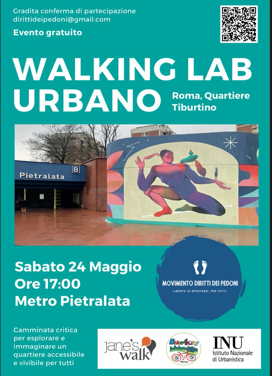 Movimento Diritti dei Pedoni (@diritti_pedoni) on Twitter photo 👣Domani Sabato 24 Maggio ore 17
🏙️Walking Lab Urbano: Tiburtina…arriviamo!
Con <a href="/Bike4cityRoma/">Bike4City-Roma</a> <a href="/JanesWalkRome/">Jane's Walk Rome</a> 👣Domani Sabato 24 Maggio ore 17
🏙️Walking Lab Urbano: Tiburtina…arriviamo!
Con <a href="/Bike4cityRoma/">Bike4City-Roma</a> <a href="/JanesWalkRome/">Jane's Walk Rome</a>
