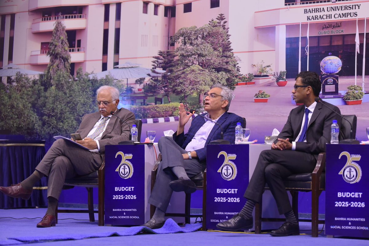 Asad_Ashah's tweet image. Honoured to speak at Bahria Univ’s Pre-Budget Seminar Fy26: “Shaping a Prosperous Future.”

Discussed why budgets must reflect a bold, long-term vision for equity &amp;amp; reform—not just IMF compliance. Time to prioritize people over prescriptions.

#Budget2025 #EconomicReform