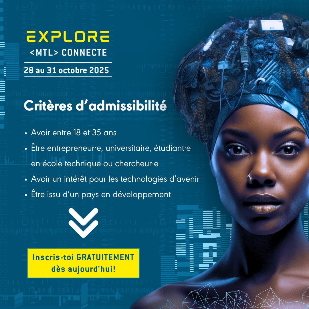 womenedtech's tweet image. 🚀 Tu as entre 18 et 35 ans et vis dans un pays en développement ?

Participe gratuitement à #ExploreMTLConnecte2025. 
Un programme en ligne pour booster tes compétences en #IA, #Cybersécurité et plus encore.

👉 Lien : lnkd.in/e2k_sASJ

@PN_MTL  #InclusionNumérique