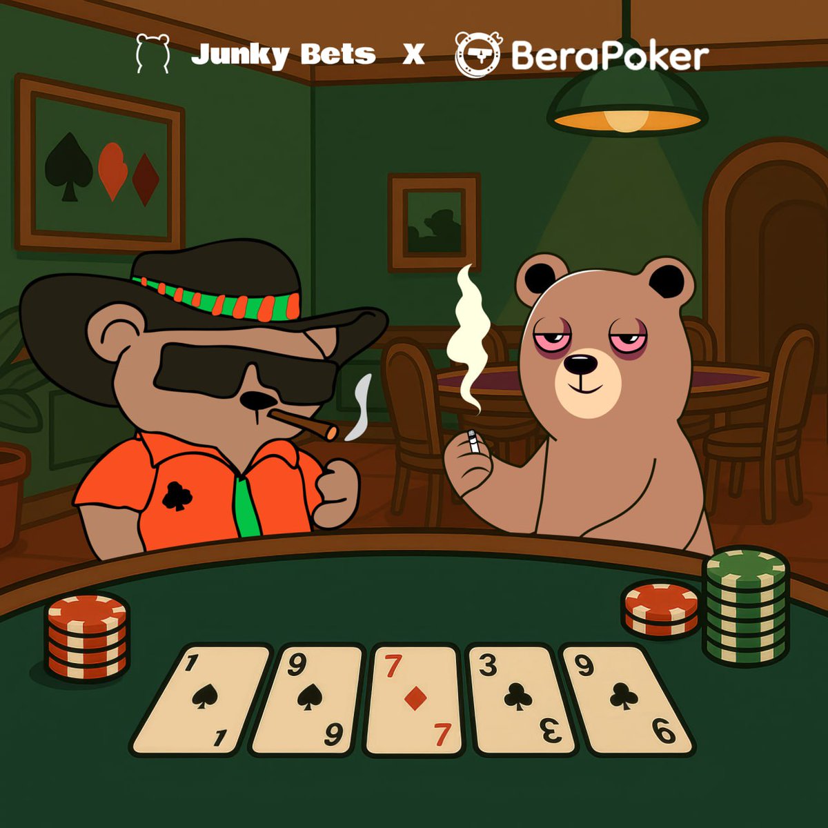 What’s the deal with Junky and @BeraPoker_? 

We’re the best spots for Bera gambloors, serving chaos and epic wins. 

And now? We’re also frens, cooking up hilarious events and more 👀👇
