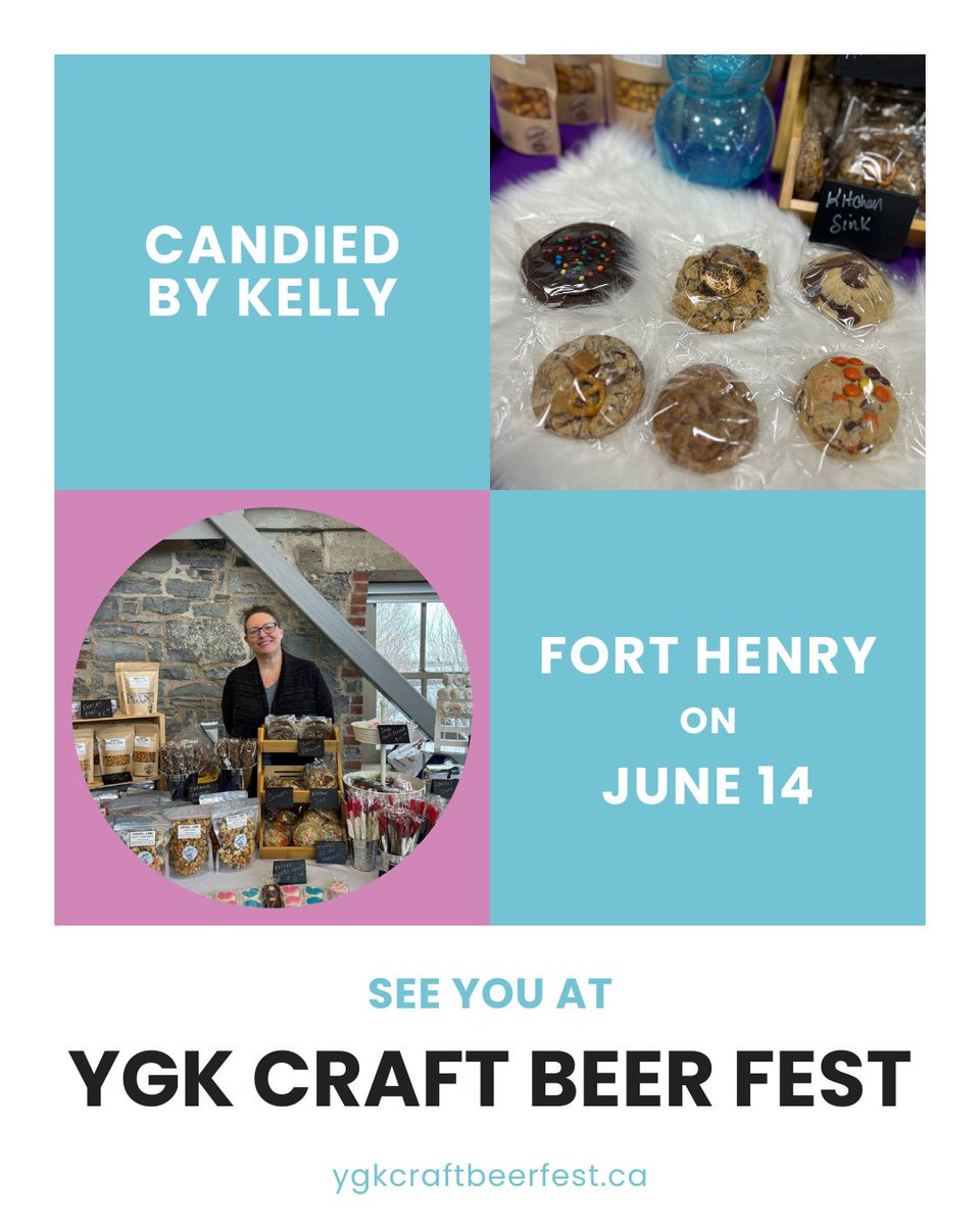 It’s giving dessert dreams 🍪🍭 Candied by Kelly is bringing stuffed cookies, candied grapes, caramel corn &amp; chocolate-covered everything to YGK Craft Beer Fest. Sweet, salty, bold - one bite and you’re hooked. #YGKCraftBeerFest #SnackGoals #SweetToothHeaven #KingstonEats