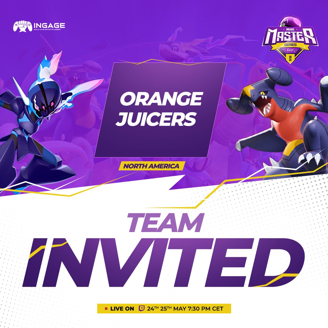 INGAGEGG's tweet photo. 🍊Fresh juice incoming! 🍊
Get hyped for the arrival of Orange Juicers in the INGAGE Master Series West Group Stages! This invited team is ready to make a splash! 🌊
#INGAGEMasterSeries #PokemonUNITE #UNITEesports #GroupStages #OrangeJuicers #Esports https://t.co/JtOHkT4gMb