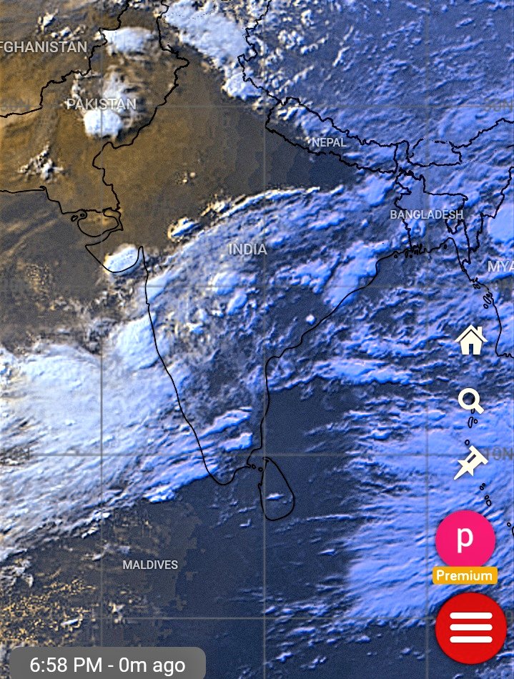 Great evening view of monsoon clouds across India. Anyone can easily figure out upto where monsoon has reached.