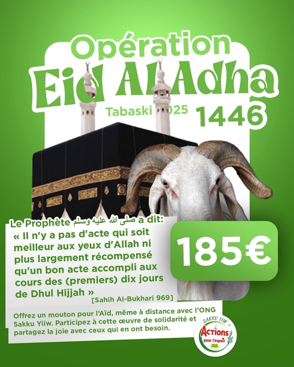 SAKKUYIW's tweet photo. SYAPE lance l'opération de l'eid 2025.
Pour contribuer, c'est par ici ⬇️:
https://t.co/sywWbeU1OV
#EidAladha
#SYAPE
#kebetu https://t.co/KsNvr5ycbl