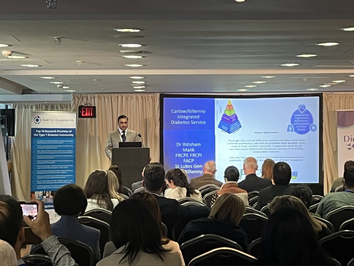 conwayshazr's tweet photo. Dr. Ihtisham Malik presents on early learnings from Carlow &amp; Kilkenny’s chronic disease management hub for diabetes. #DCTIRL #DCCTN #DiabetesIreland #Diabetes_ie https://t.co/0KYdMMqTZ2