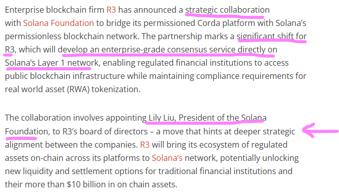 e_michaels1's tweet photo. ๐จ๐จ Has #R3 flushed their relationships with #XRP #XLM #XDC for #Solana? I understand that they can certainly have more that one partnership.
However, This move clearly correlates with the #SEC ongoing delays with the #RippleCase. "Let the big guys develop their fully owned chains, at that point the SEC will settle with Ripple". Making it worthless?
https://t.co/uMVtkigE5r
#XRP #Bitcoin #Crypto #RegulationIsComing #ShortSqueeze #BTC #Bitcoin #ISO20022 #XRP #XLM #XDC #ALGO #IOTA #HBAR #Ripple $MARA $CLSK $IREN $BTBT $CORZ $HUT