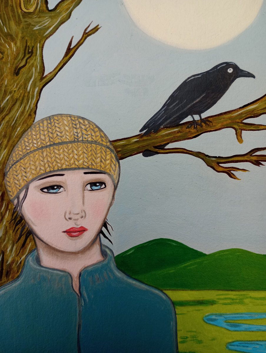 KittyCooperArt's tweet photo. Crow - oil on paper
#art #illustrationart #oilpainting #portrait #crow #tree #surrealportrait #surrealism #painting https://t.co/KixRR0PnKI