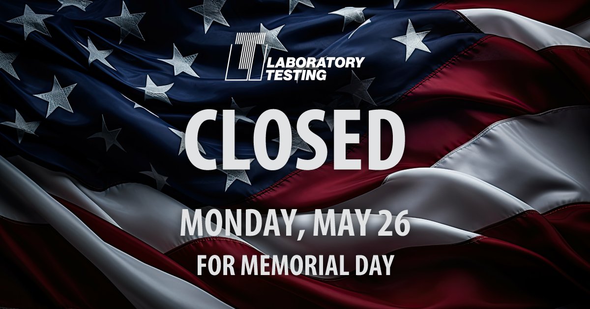 labtesting's tweet image. LTI is closed Mon, May 26 for #MemorialDay to honor those who gave all.
Back open Tues, May 27.
#LTI #MaterialsTesting #TheLTIWay #HonorAndRemember