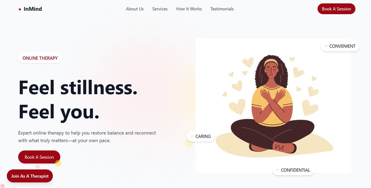 Keshad3M's tweet photo. Encouraging the first step towards emotional well-being. Finalizing the InMind landing page design.🥰
#WebDesign #LandingPage #InProgress #UIUX #MentalWellness #OnlineTherapy #EmotionalWellbeing #InMind #DesignProgress https://t.co/QmnbWQkRl4