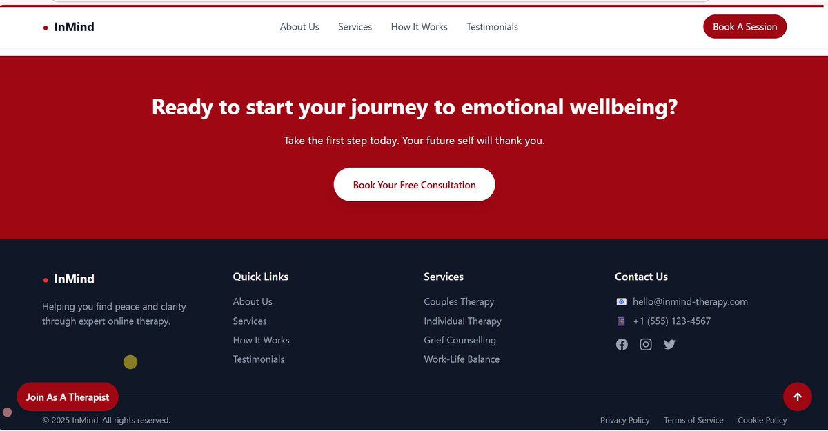 Keshad3M's tweet photo. Encouraging the first step towards emotional well-being. Finalizing the InMind landing page design.🥰
#WebDesign #LandingPage #InProgress #UIUX #MentalWellness #OnlineTherapy #EmotionalWellbeing #InMind #DesignProgress https://t.co/QmnbWQkRl4