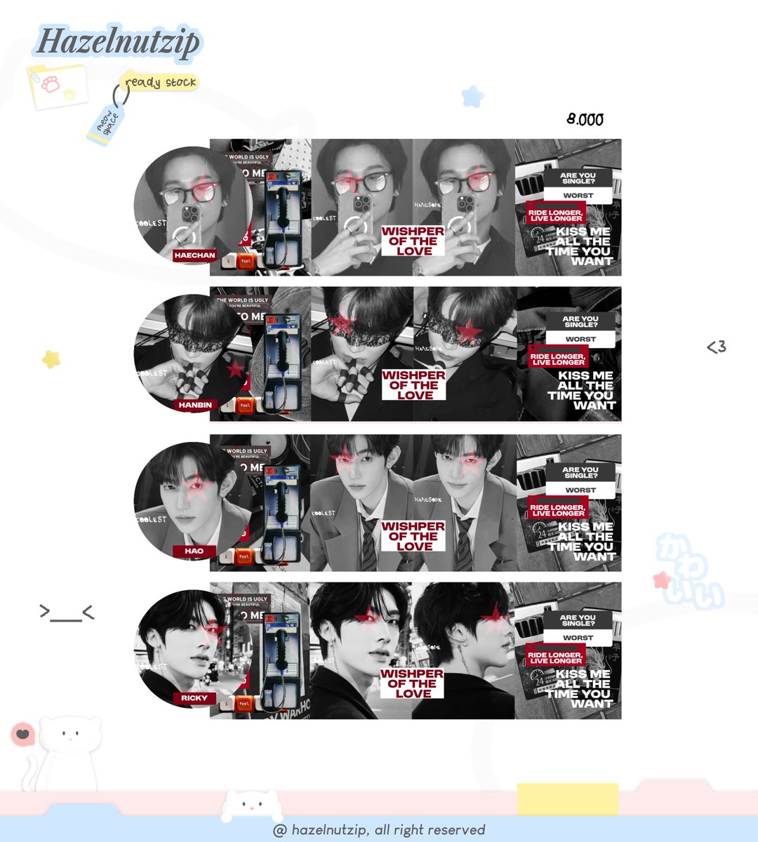 hazelnutzip's tweet image. help rt ia  #zonauang 

emLo — 🛎 aku ada layout rs ready stock bg bnw haechan hanbin zhanghao ricky ni-ki sunghoon anton wonbin, price nya 8.000 free retext ava ya!