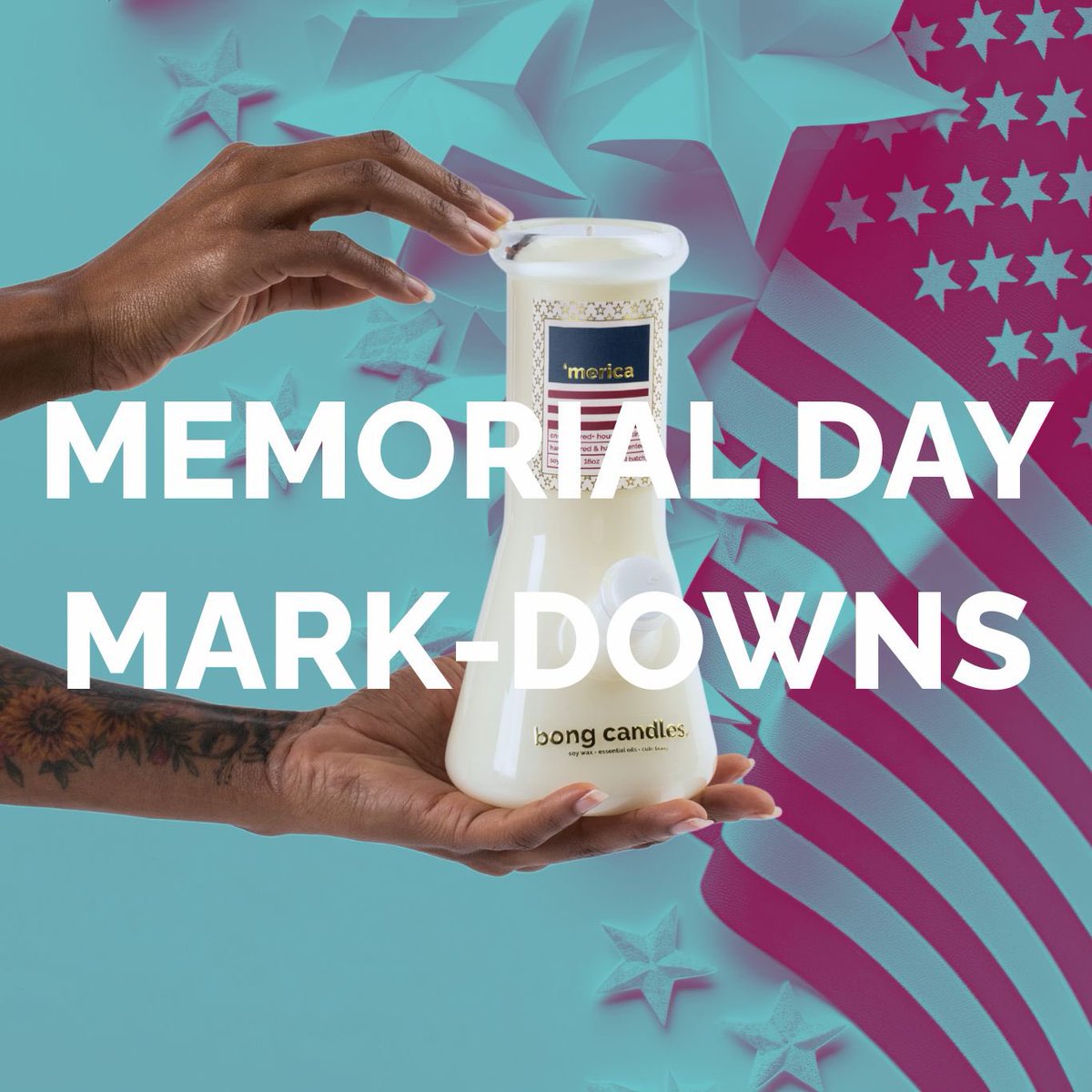 BongCandles's tweet photo. Our bong candles are lit 🔥 and so are our Memorial Day Mark-Downs. Shop this weekend for 20% nearly everything + $5 off schwag candles + FREE shipping. Handmade, non-toxic, highly scented (pun intended), shop online at https://t.co/rFIRvBJYrk 
#candlelover #MemorialDayWeekend https://t.co/VrE1v1nGPV