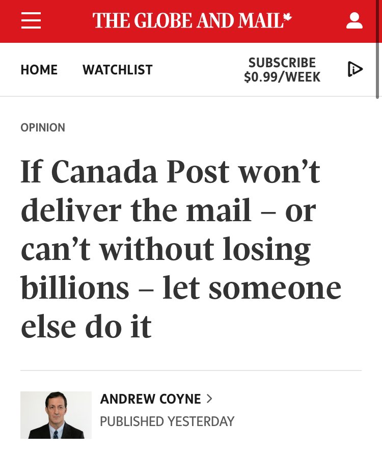 What a great opportunity for Andrew Coyne to work a day in his life