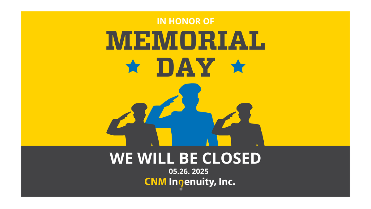 CNMIngenuity's tweet photo. #CNMIngenuity offices will be closed on Monday, May 26, in honor of #MemorialDay.

We hope everyone enjoys the day off, and please take time to remember and celebrate our fallen heroes.

All offices will resume normal hours on Tuesday, May 27. https://t.co/ZDuBuXeSaC