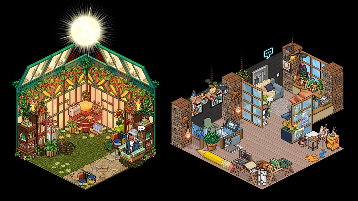 Meterme a habbo y hacer salitas con compras de lotes viejas (comprando algunos detallitos claro) es parte de mi pasión ✨🌱