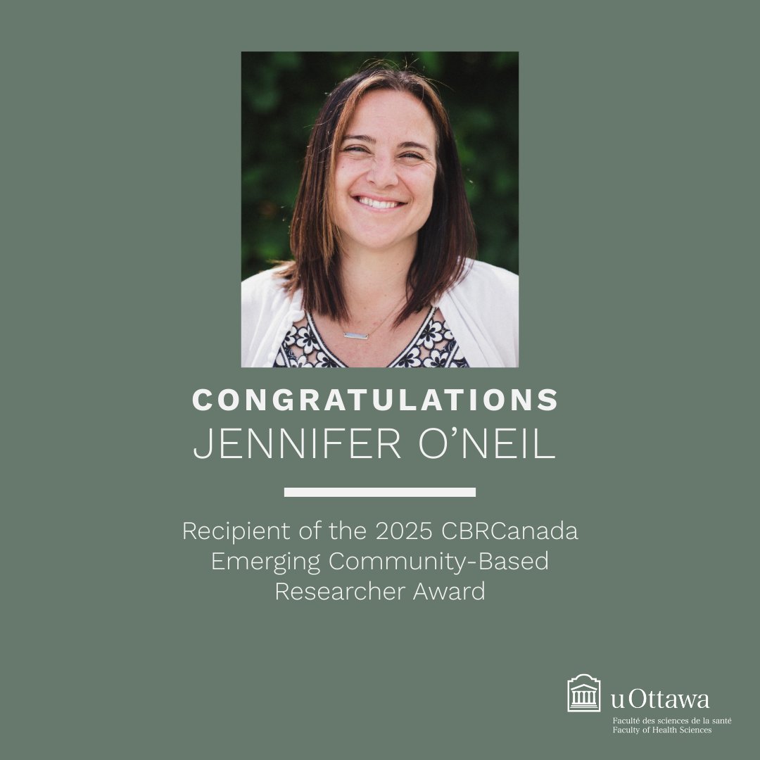 We’re thrilled to congratulate Professor Jennifer O’Neil who received the 2025 CBRCanada Emerging Community-Based Researcher Award.