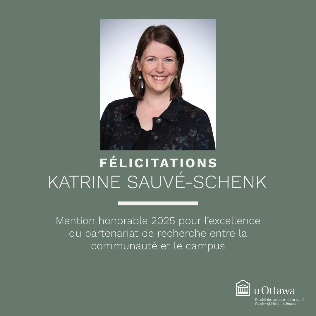 Bravo également à la professeure Sauvé-Schenk et à l’équipe du projet DASH, qui ont reçu la mention honorable 2025 pour l’excellence de son partenariat de recherche!