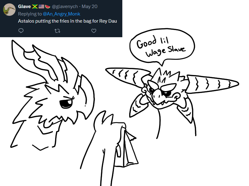 he bolt reaved in his food
