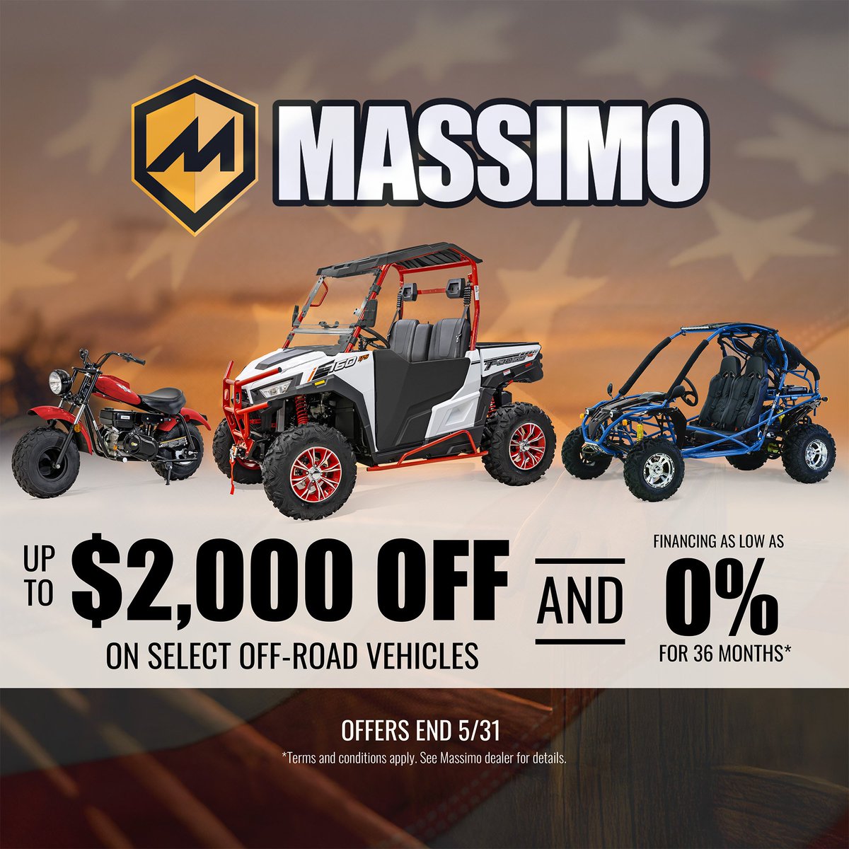 Save up to $2000 on your next adventure. Shop our Memorial Day Sale from now until 5/31/25 🇺🇸

massimomotor.com/ON-SALE