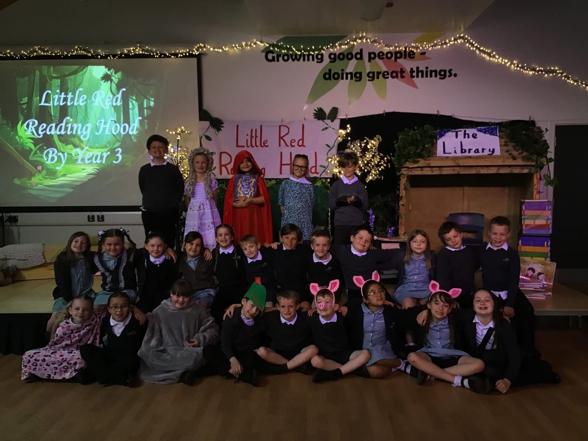 CambraiSchool's tweet photo. The perfect way to end this wonderful half term! ✨🌟 Thank you Year 3 for your performance of Little Red Reading Hood, your enthusiasm for reading is infectious! Thanks to our good friends at @TheGTRoyal for the loan of stage props and equipment. https://t.co/vEuG0ywmsV