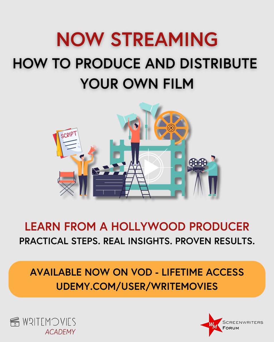 Want to learn how real films get made - and released - outside the studio system?

The first session of our new course, led by Hollywood Producer Calix Lewis Reneau, is now available to stream on demand!

👉 Watch now: udemy.com/user/writemovi…