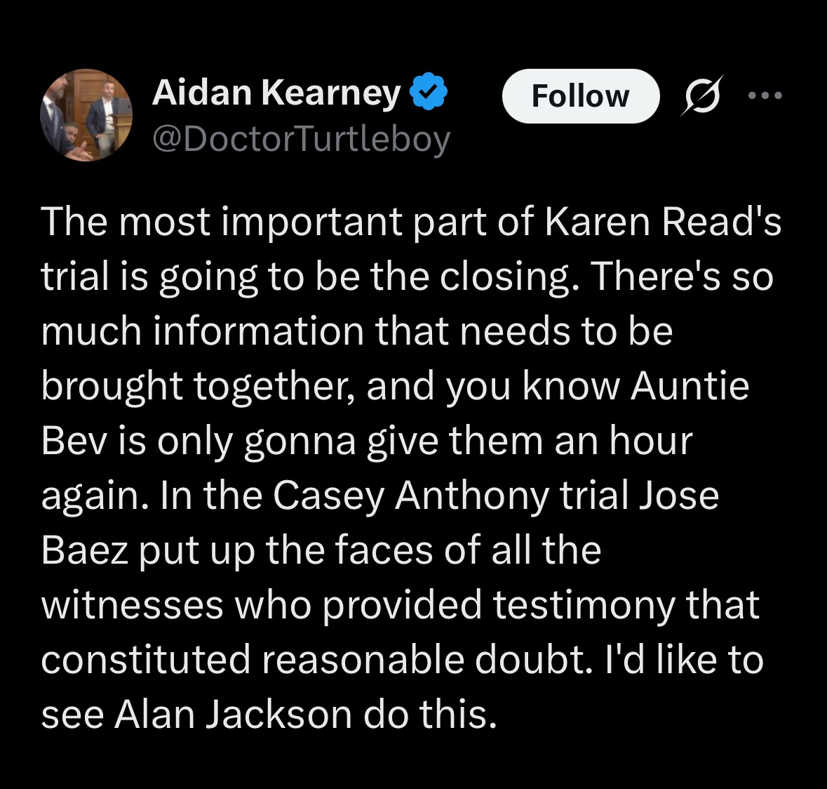 Karen Read compared herself to O.J. Simpson. Her biggest supporter compared her to Casey Anthony. Two killers who got away with murder. 

Just think about that.

#JusticeForJohnOkeefe 
#KarenReadisGuilty