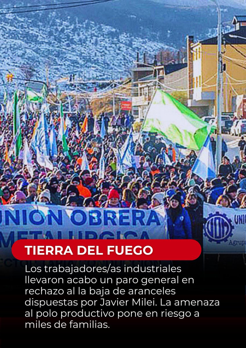 ⭕Tres puntos del país. Una misma lucha.
Docentes, trabajadores de la salud, obreros de la industria: todos enfrentando el mismo modelo de ajuste y exclusión.
La salida es colectiva. La unidad es nuestra fuerza.✊🏽